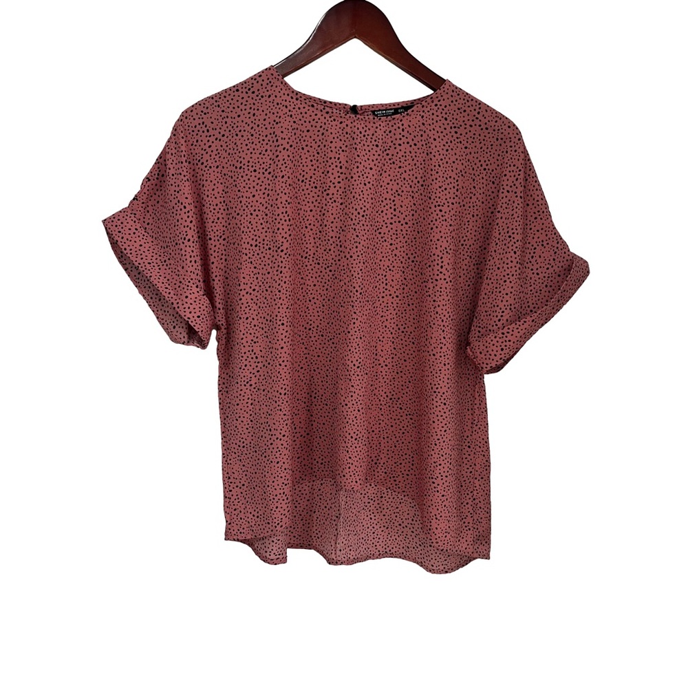 Shein pink with all over black dots size 0XL
